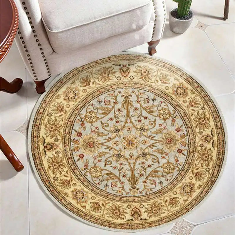 Moroccan Style Living Room Decoration Round Carpet Large Area Rugs for Bedroom Home Rocking Chair Floor Mat Washable Lounge Rug