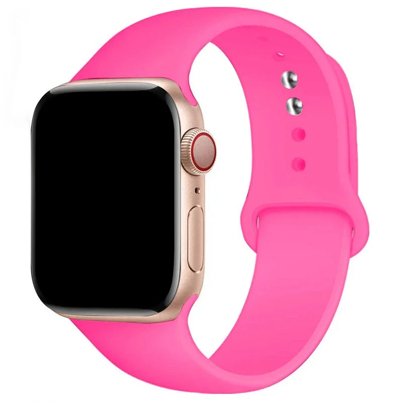Sports Silicone Strap For Apple Watch Band Ultra 49mm 46mm 45mm 44mm 42mm 41mm 40mm Watchband for iWatch 11 10 9 8 7 6 5 4 SE