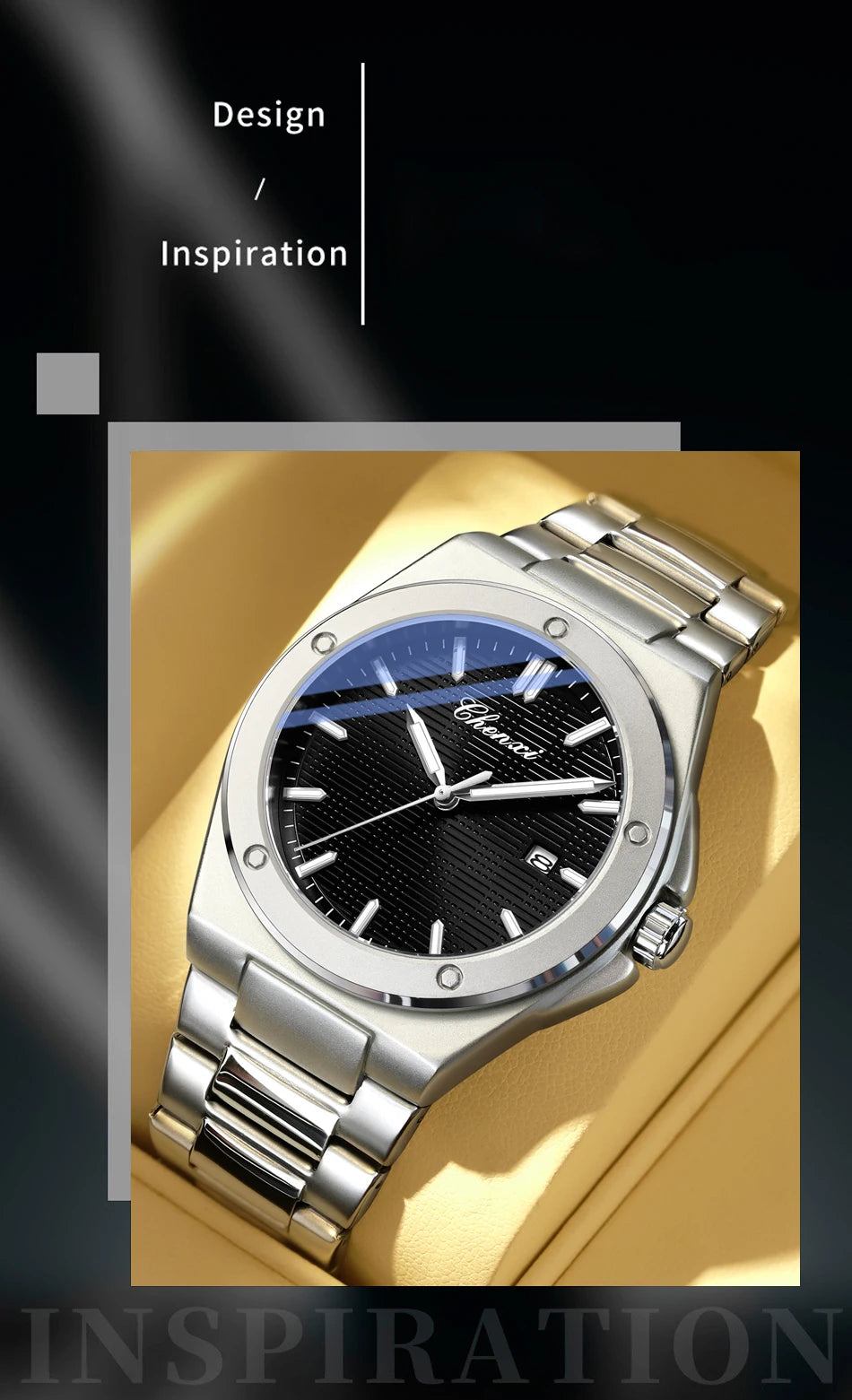 CHENXI New in Men's Watches Classic Fashion Quartz Wristwatches Simple Luminous Date Calendar Display Water-Resistant Man Watch