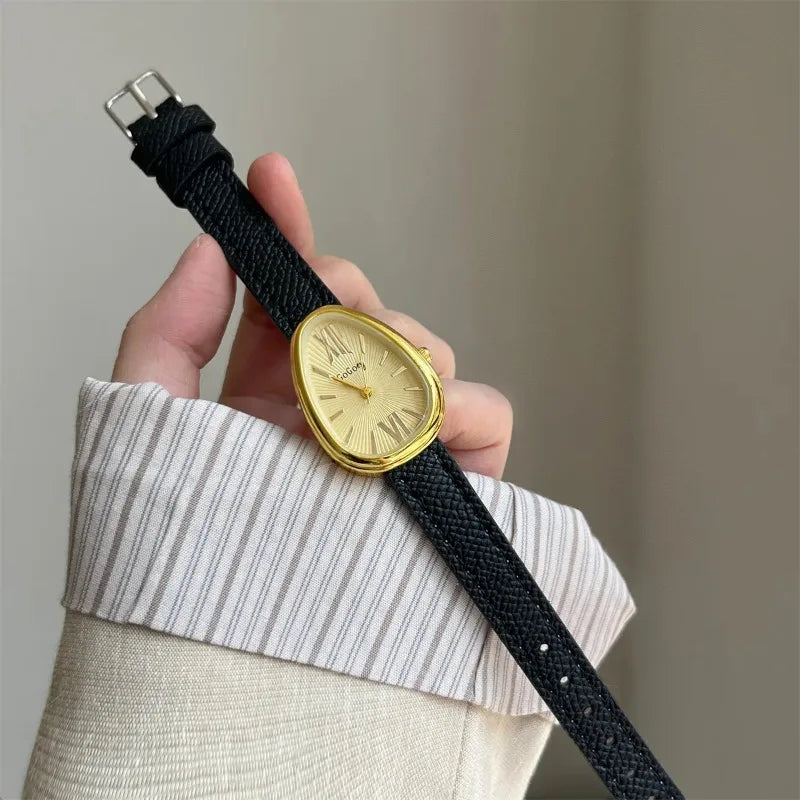 Luxury Brand Women Snake Dial Watch Ladies Fashion Red Leather Strap Quartz Wristwatch Female Gift Dropshipping Clock Relogio
