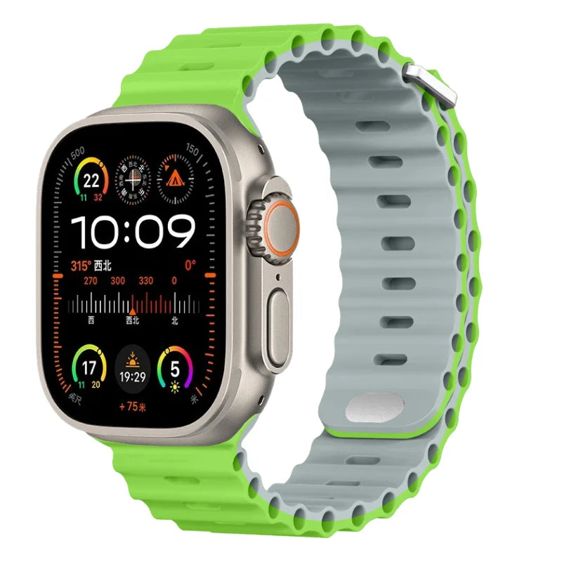 Ocean strap For Apple Watch Ultra 3 2 1 Band 49mm 11 10 9 8 7 46mm 45mm 41mm Silicone Wristband iWatch 6 5 4 SE3 44mm 40mm 42mm