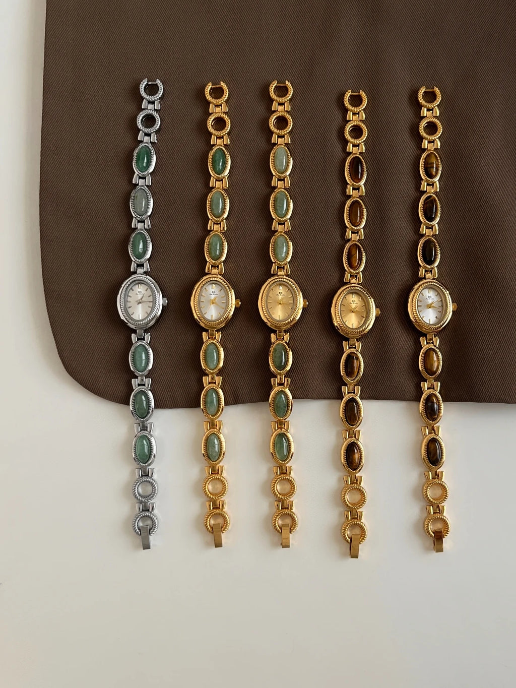 Natural Jade Bracelet Watch Gift Women,Ladies Watches Luxury High Quality Gold Quartz Watches, Elegant Women's Wristwatches