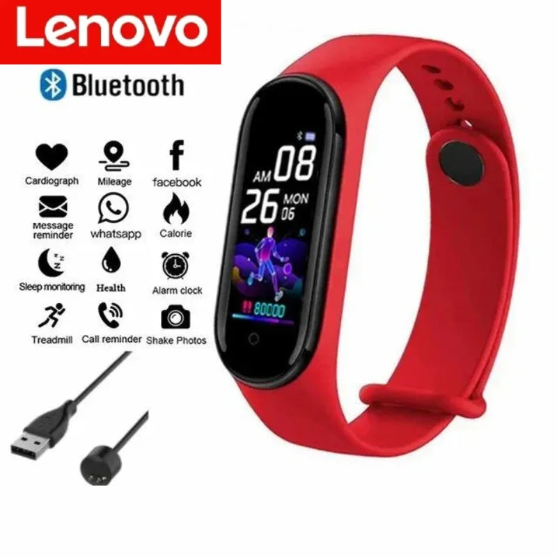 Lenovo Smart Watch Men Women Smart Band Fitness Tracker Heart Rate Sleep Monitor Step Counter Bluetooth Call Reminder Watch 2026