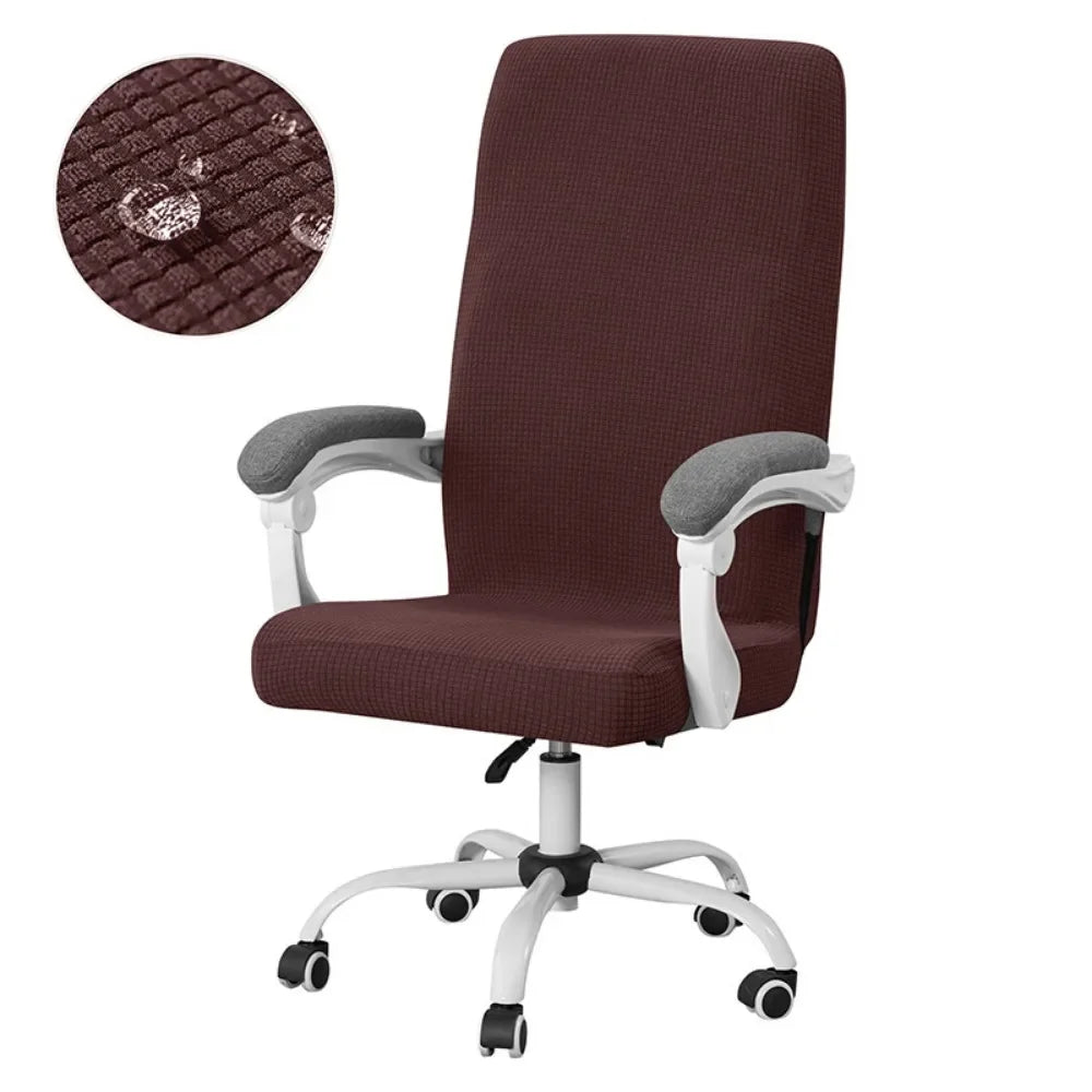 ARMFAVER Waterproof Office Chair Cover with Zipper Stretchable Fit for Swivel Chairs Elastic Slipcover Protector Solid Colors