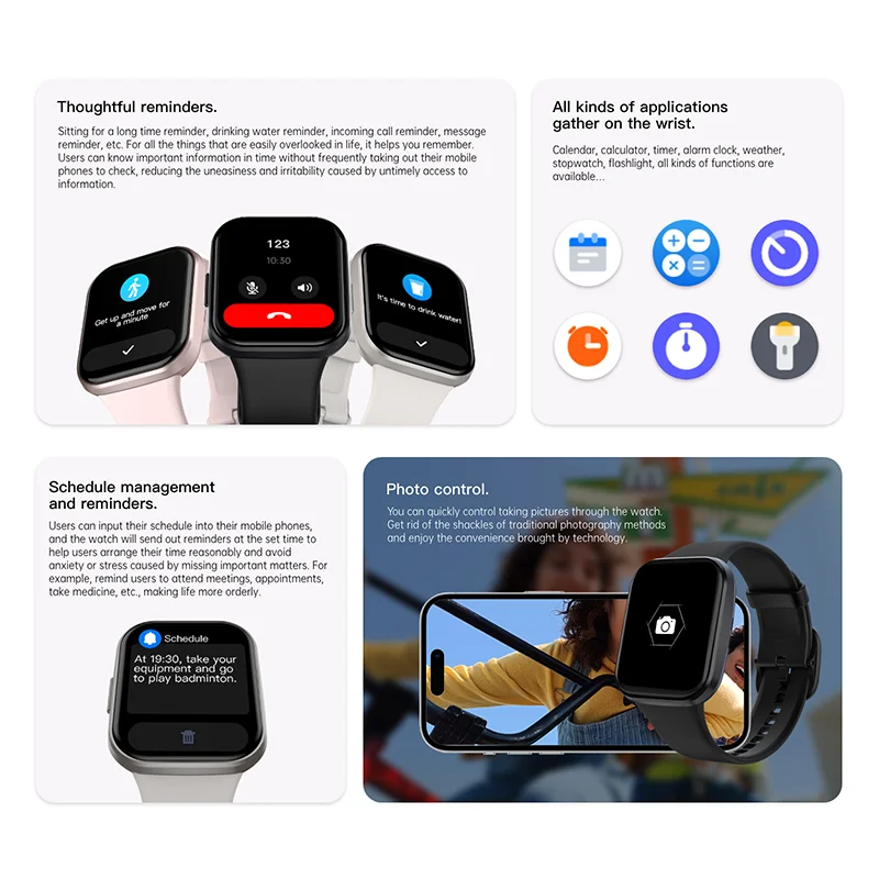 Original Sport Wrist Smartwatch Bluetooth Call Luxury Ladies Fitness Waterproof Smart Watches for Man Woman iOS Android 2026 New
