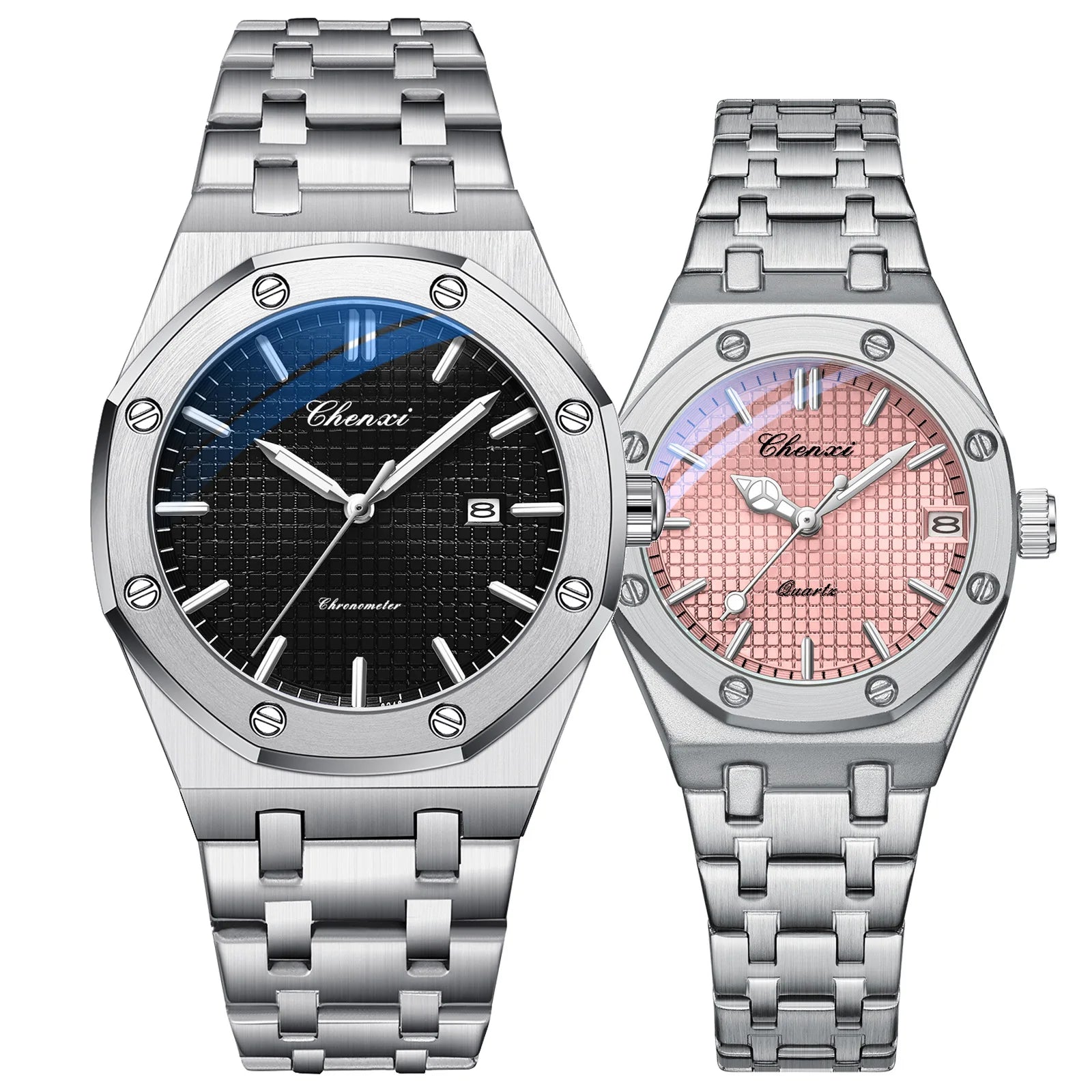 2PCS Couple Watches Set Luxury Fashion Date Quartz High Quality Waterproof Watch For Man and Woman Valentine's Day gifts