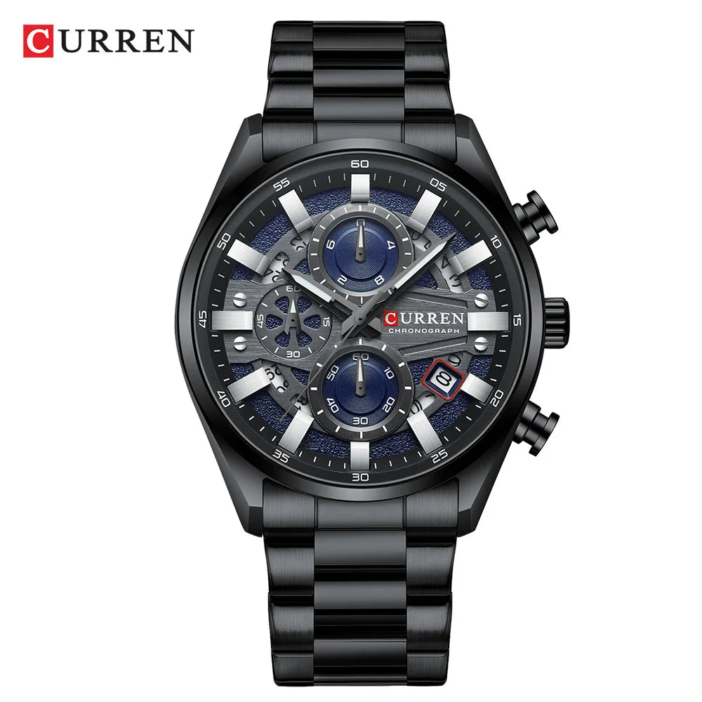 CURREN Top Luxury Business Calendar Multi functional Waterproof Sports Men's Quartz Men Watch Construction Wristwatch for Men