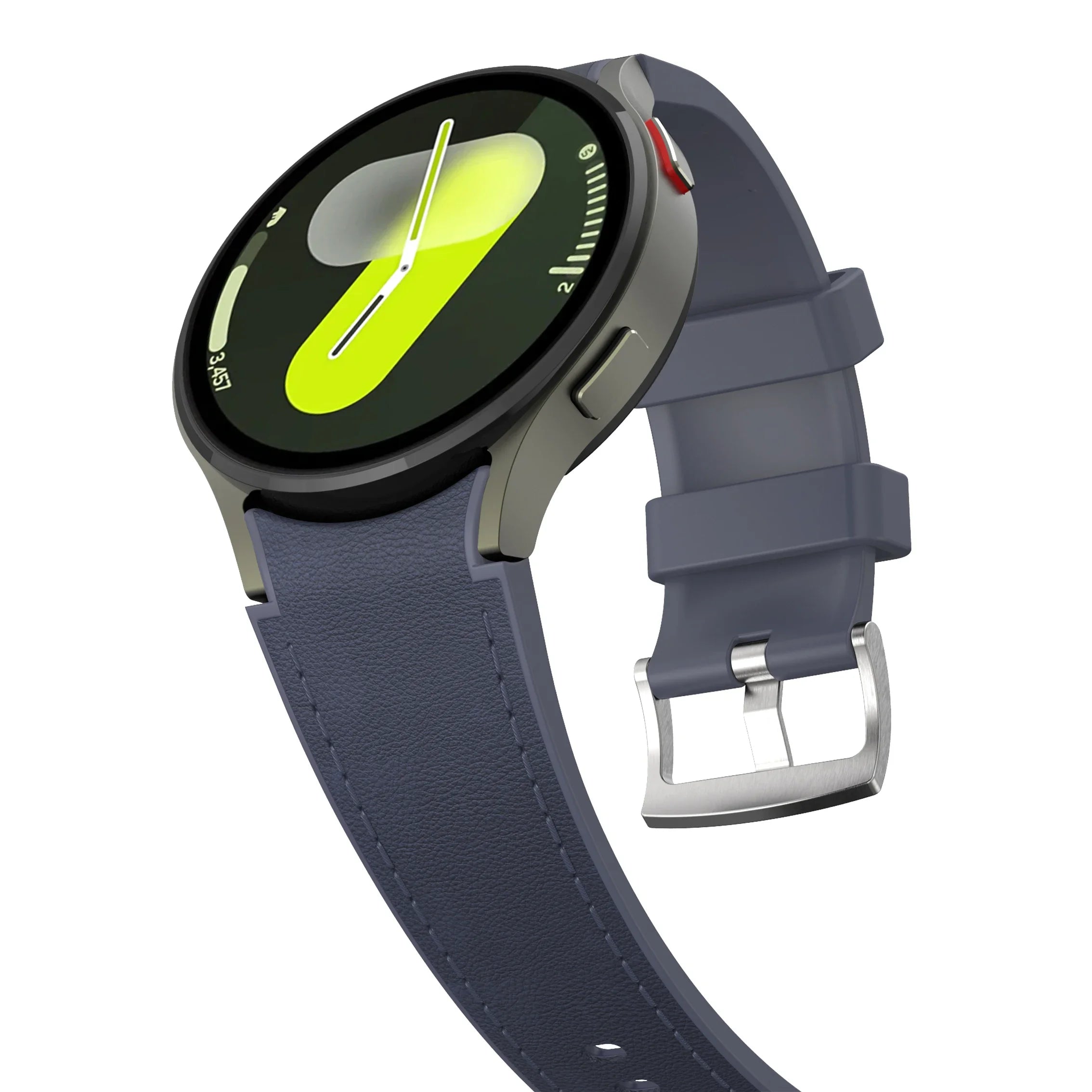 Silicone+Leather Strap for Samsung Galaxy Watch 7 6 5 4 44mm 40mm/5 Pro 45mm Wristband for Galaxy Watch 6 Classic 47mm 43mm Belt