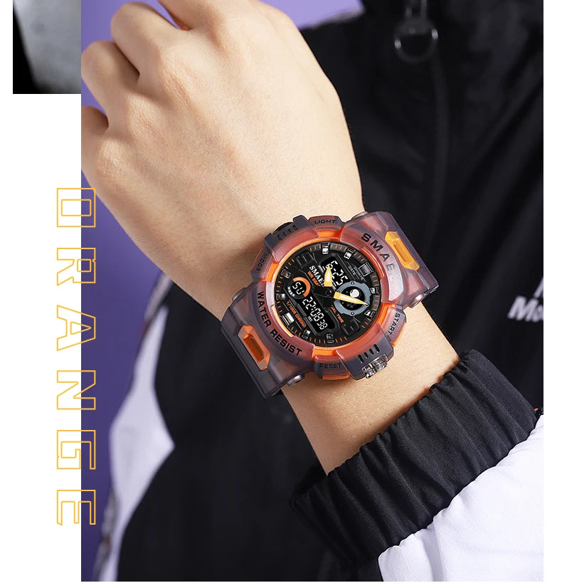 SMAEL Sport Watches Digital Watch LED 50m Waterproof Military Wristwatch Male Clocks 8063 Mens Watches  Stopwatches Alarm Clock