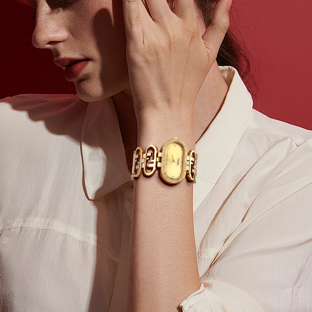 YaLaLuSi Brand Women’s Quartz Water-Resistant Watch: A Luxurious and Elegant Bracelet-Style Timepiece and Gift reloj mujer