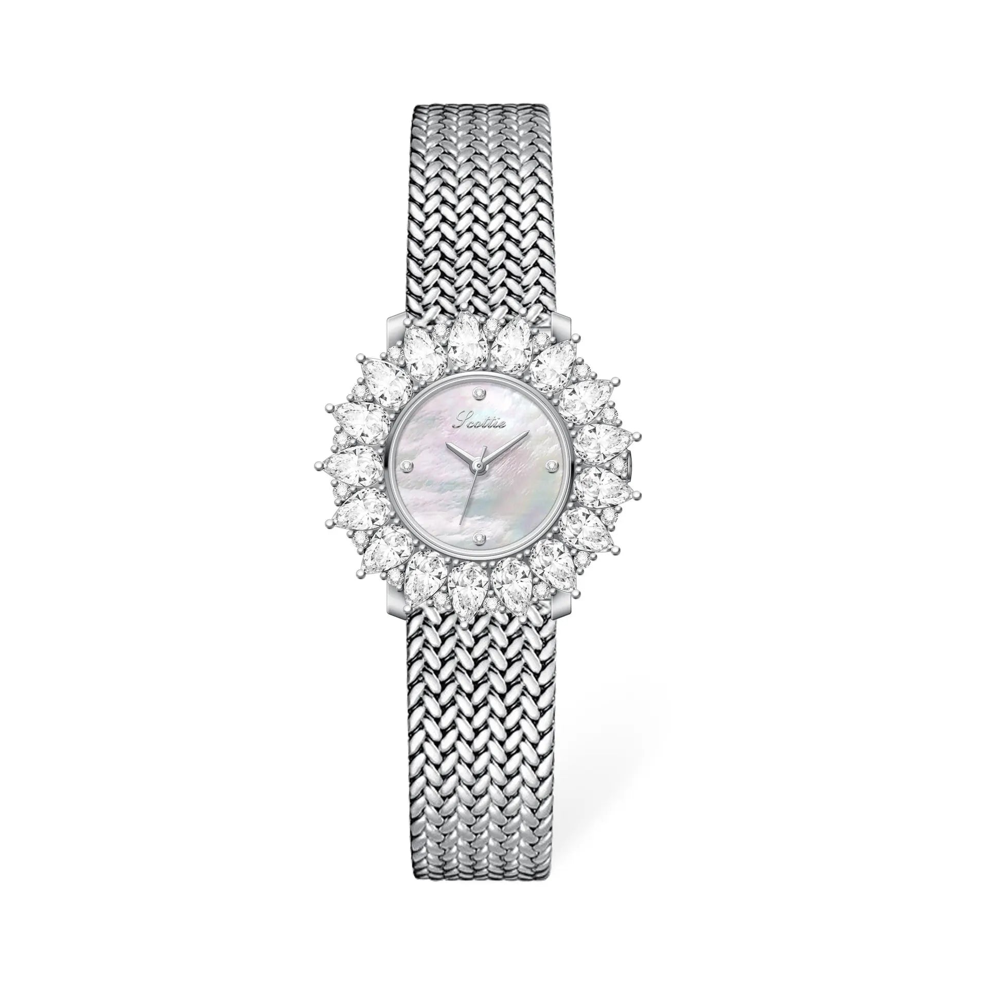 Women Watches for Girls Wrist Quartz Watch Sliver Gold Flower Diamond Orologio Ladies Vintage Wristwatch Stainless Steel Clock