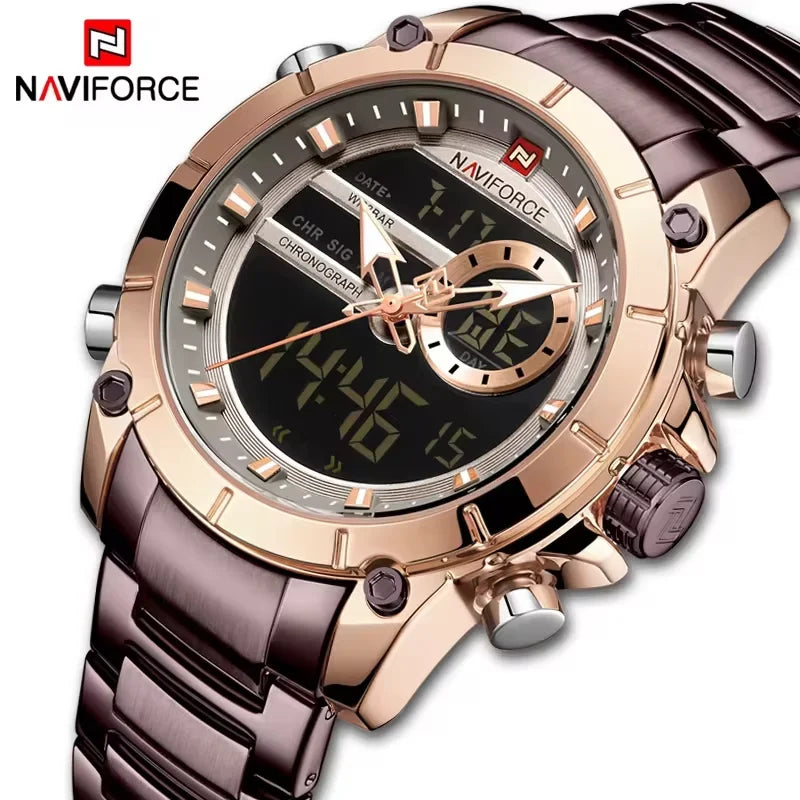 NAVIFORCE Luxury Original Sports Wrist Watch For Men Waterproof Digital Fashion Watches Male Relogio Masculino 9163 Free Shiping