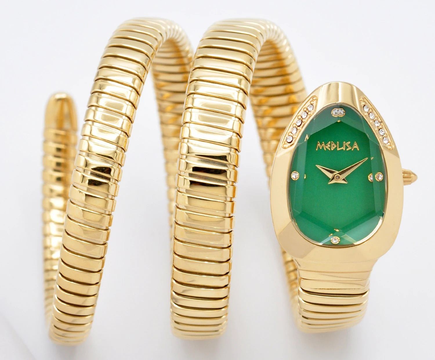 2026 High Quality Gold Diamond Set Snake Shaped Dress Watch Bangle Style Fashionable Unique Brand Same Style Women's Wristwatch