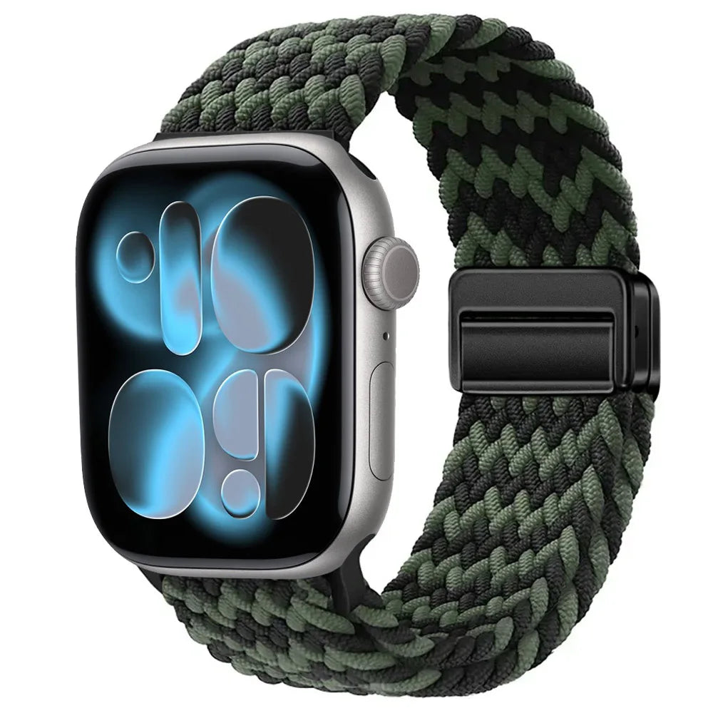 Nylon Loop Strap for Apple Watch 11 10 9 8 7 46mm 42mm 45mm 41mm Ultra 3 2 1 49mm Magnetic Braided  IWatch 6 5 4 SE3 Accessories