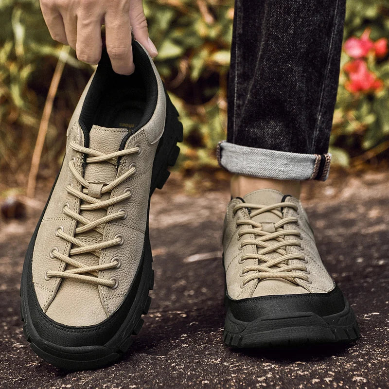 Genuine Leather Mens Sneakers Luxury Handmade Casual Shoes Fashion Designer Outdoor Walking Shoes New Male Skateboard Footwear