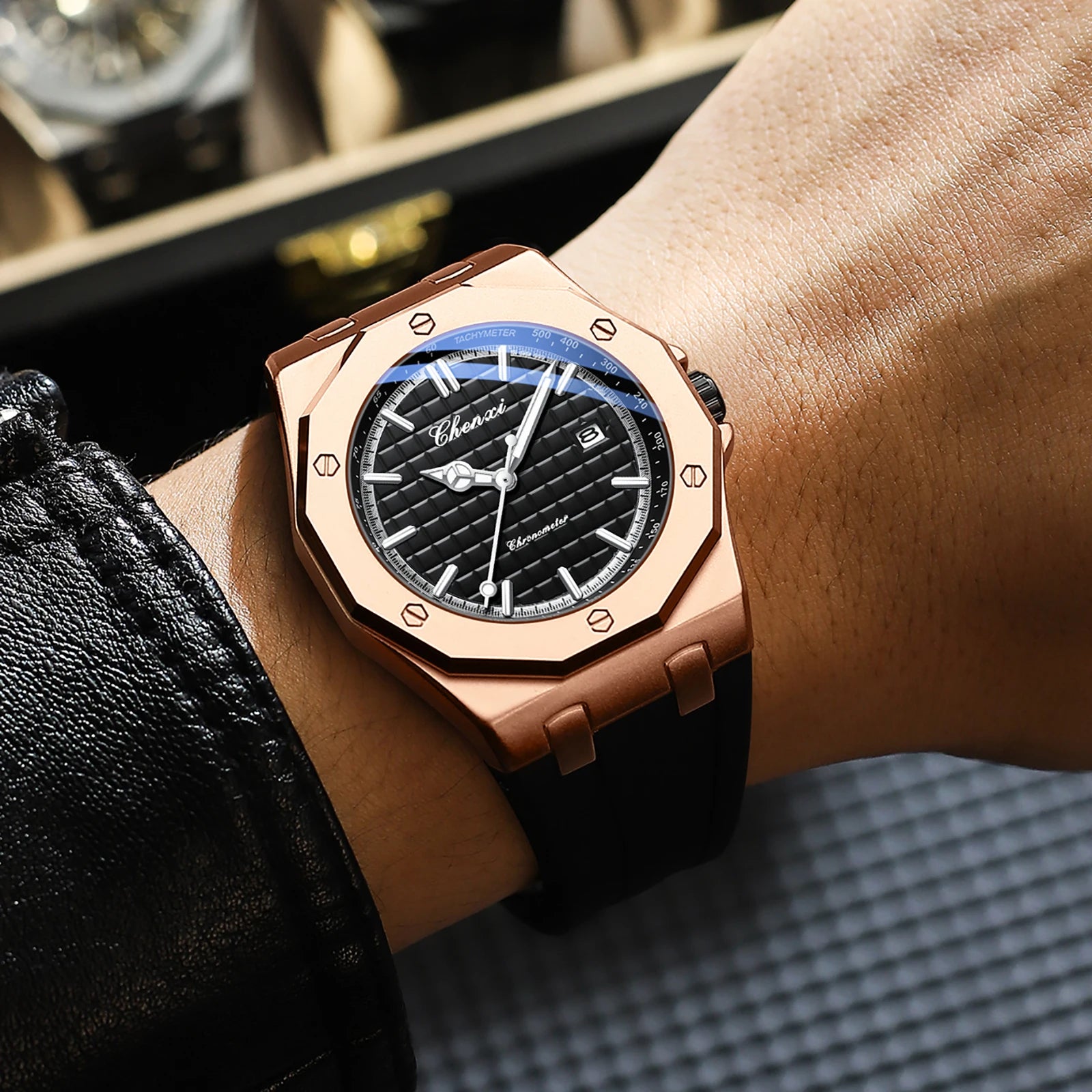 Mens Watches Top Brand Luxury Quartz Calendar Casual Watch Fashion Silicone Waterproof Luminous Wristwatch For Man