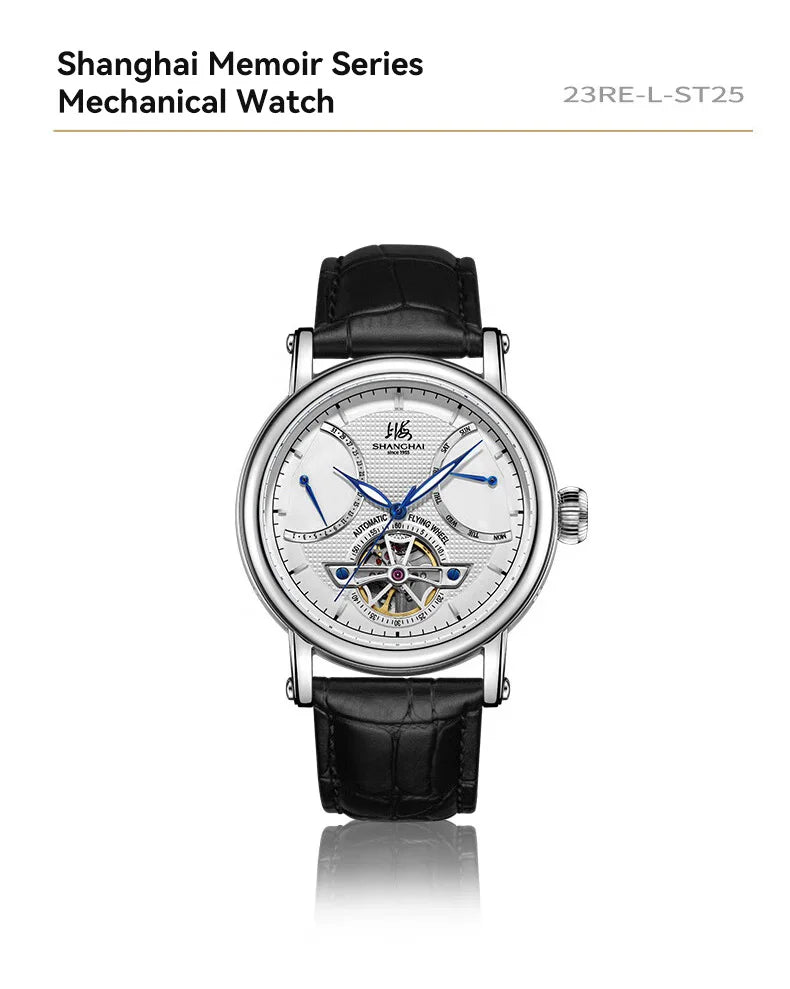 Shanghai Watch Men's Automatic Mechanical Watches 42mm Luminous Watch Sapphire Calendar Watch 5Bar Waterproof Wristwatch S8924