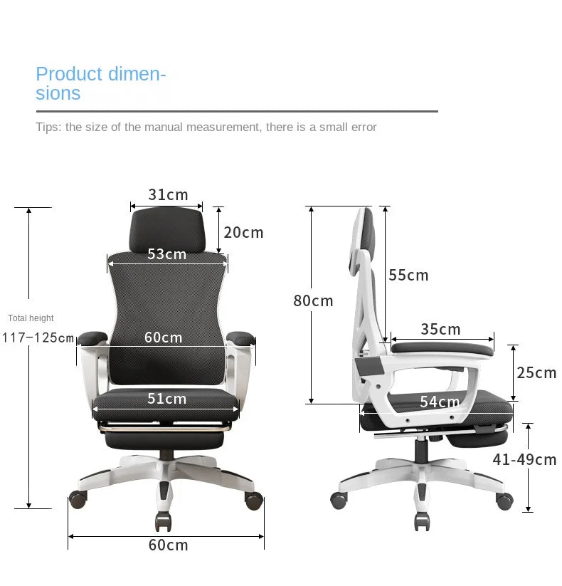 Ergonomic Gaming Office Chair High Back Reclining 145° Adjustable Swivel Computer Desk Chair With Lumbar Support Breathable Mesh