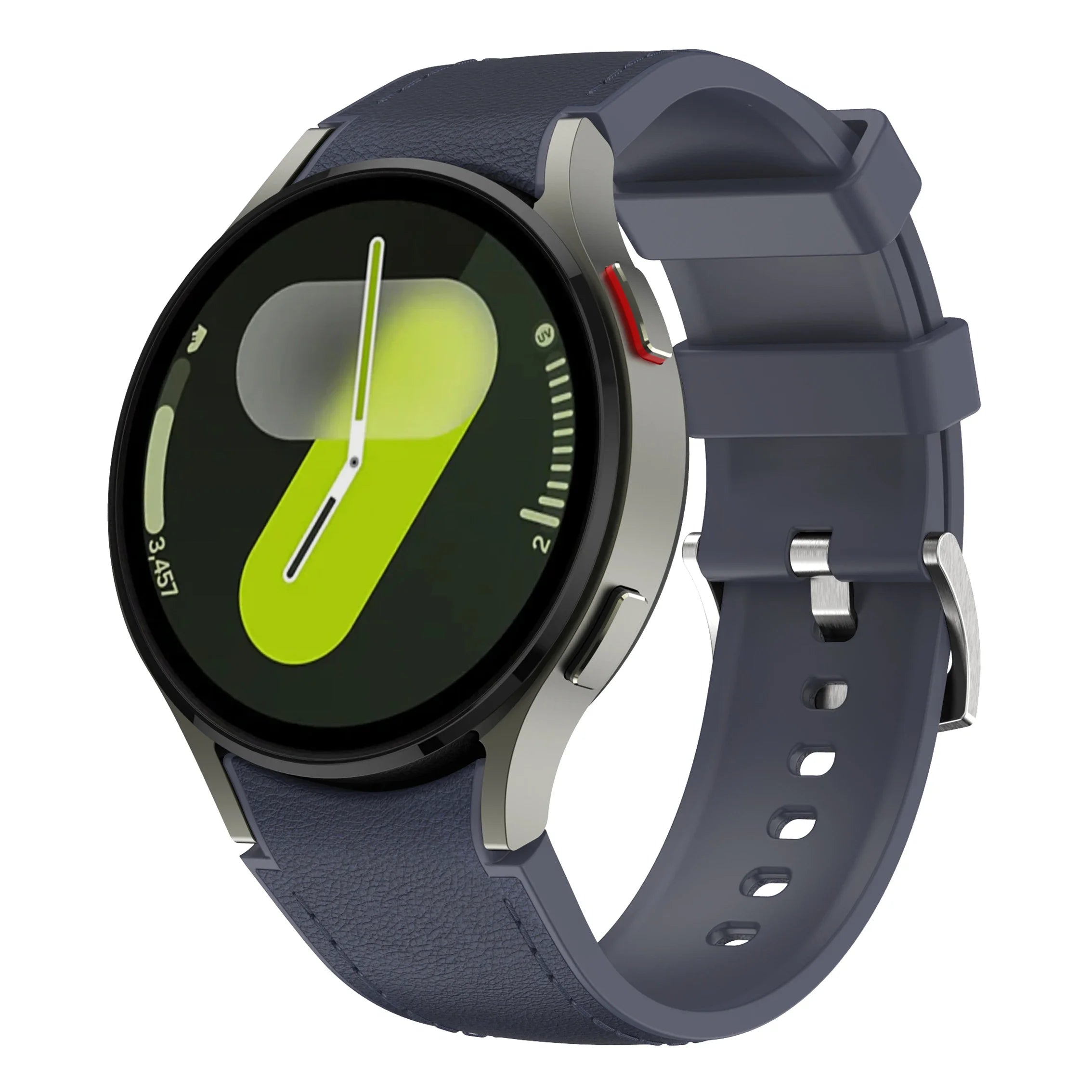 Silicone+Leather Strap for Samsung Galaxy Watch 7 6 5 4 44mm 40mm/5 Pro 45mm Wristband for Galaxy Watch 6 Classic 47mm 43mm Belt