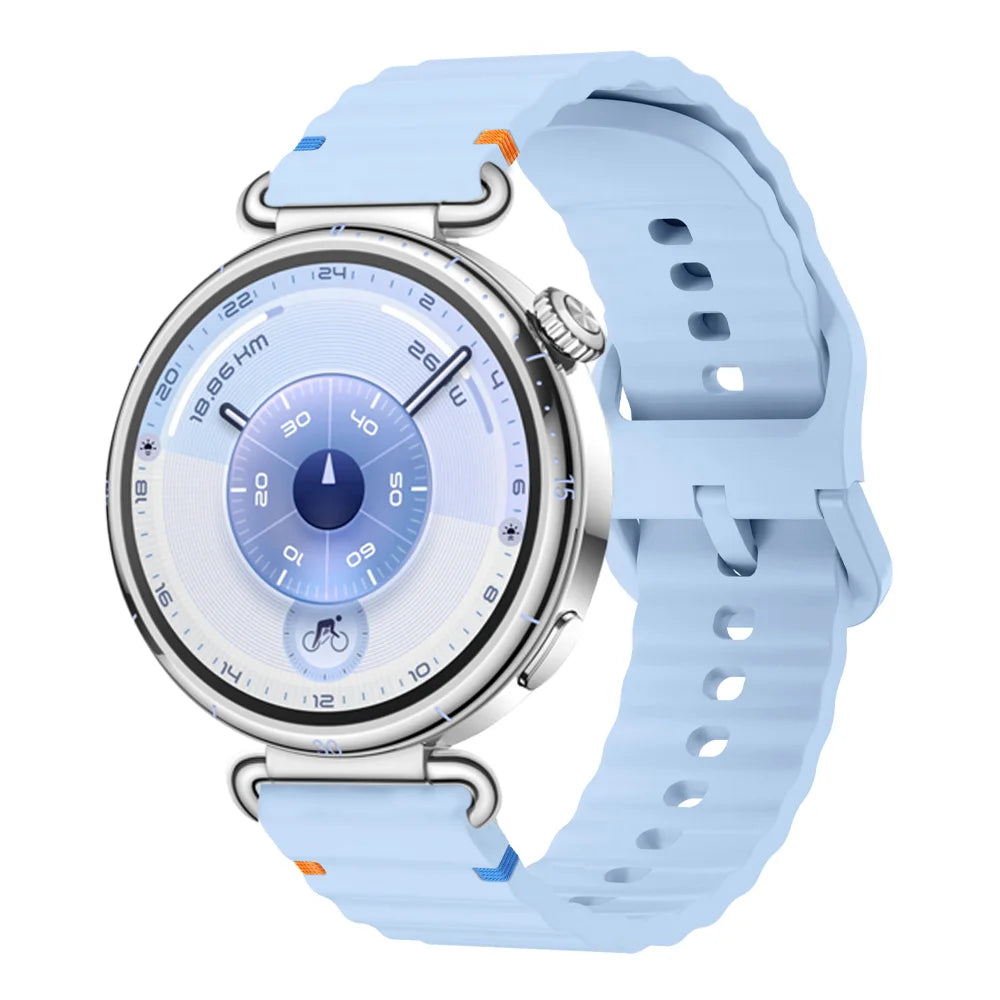 18/20/22mm Sports Wave Silicone Strap For Huawei Watch GT6-5-4 41mm 5 GT5 Pro 42mm Bracelet Wristband For Xiaomi Watch S4 41mm