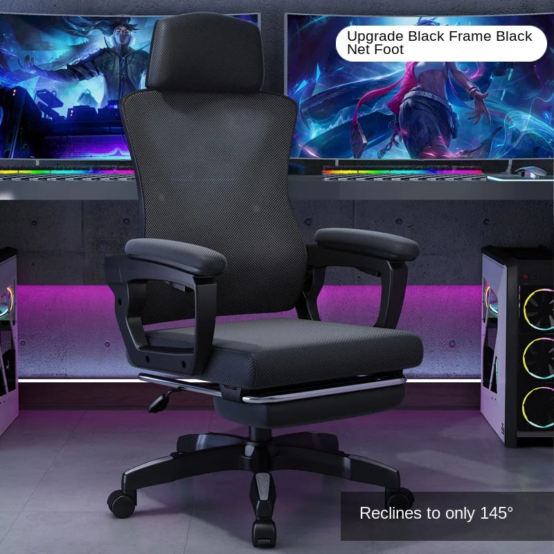 Ergonomic Gaming Office Chair High Back Reclining 145° Adjustable Swivel Computer Desk Chair With Lumbar Support Breathable Mesh