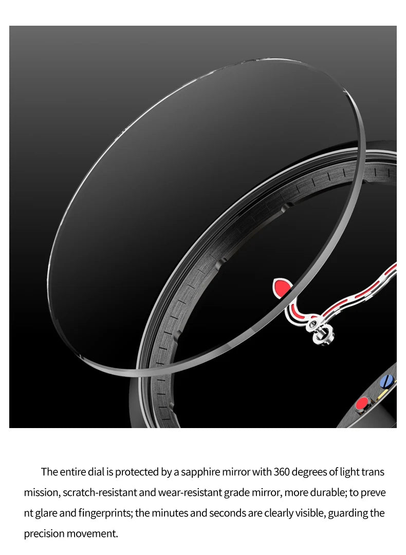 IDEAL KNIGHT 6802 Tourbillon Watch For Men Transparent Skeleton Mechanical Wristwatch Man Luxury Top Brand Limited Edition Watch