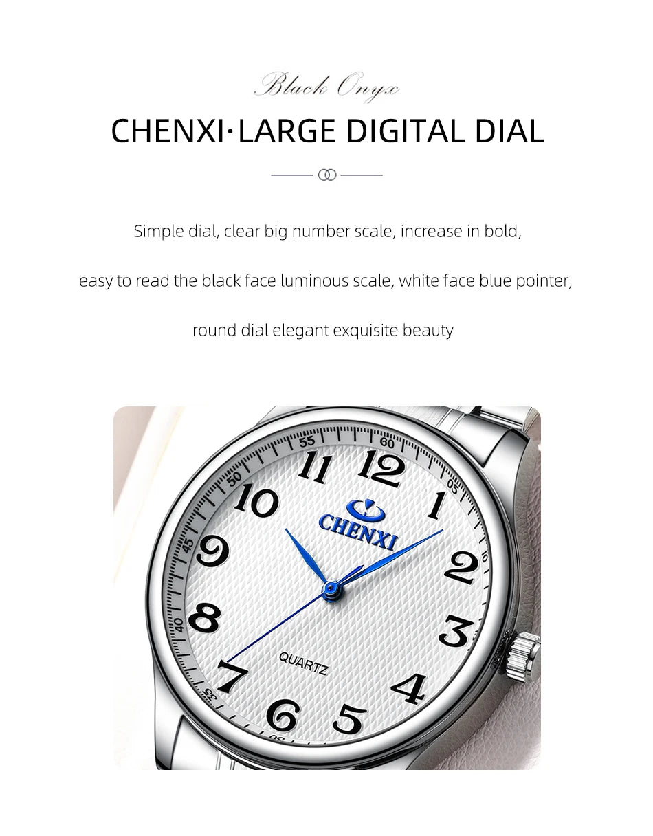Minimalist Couple Watches Water-Resistant Digital Large Dial Watches Men's & Women's Quartz Wristwatches Valentine's Day Gifts