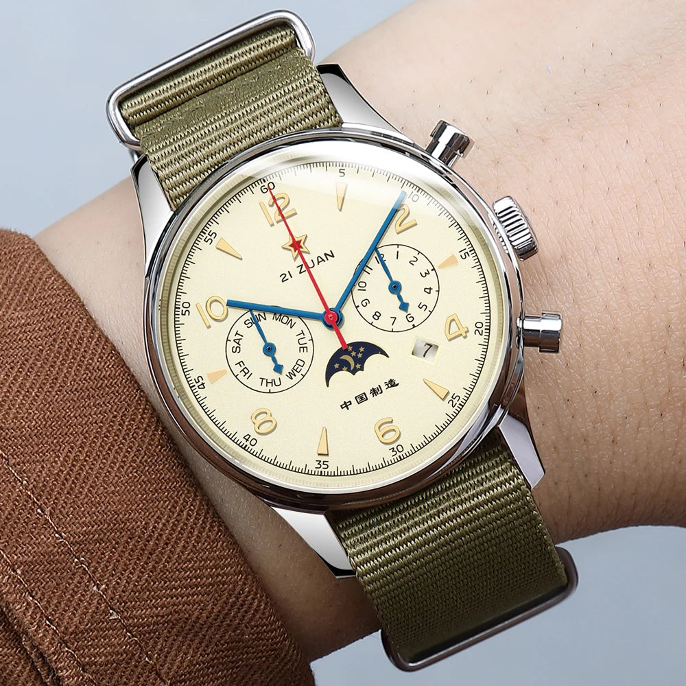 SEAKOSS 40mm 1963 Men's Watch  Automatic Mechanical wrist watch seagull ST1654 Movement Calendar Week Display Air Force watches