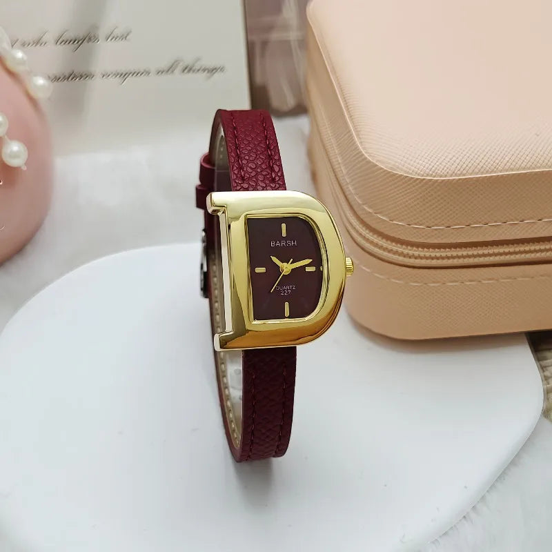 Top Brand Women's D-style Dial Watch Fashion Ladies Leather Belt Wristwatch for Women Gifts Reloj Mujer Dropshipping