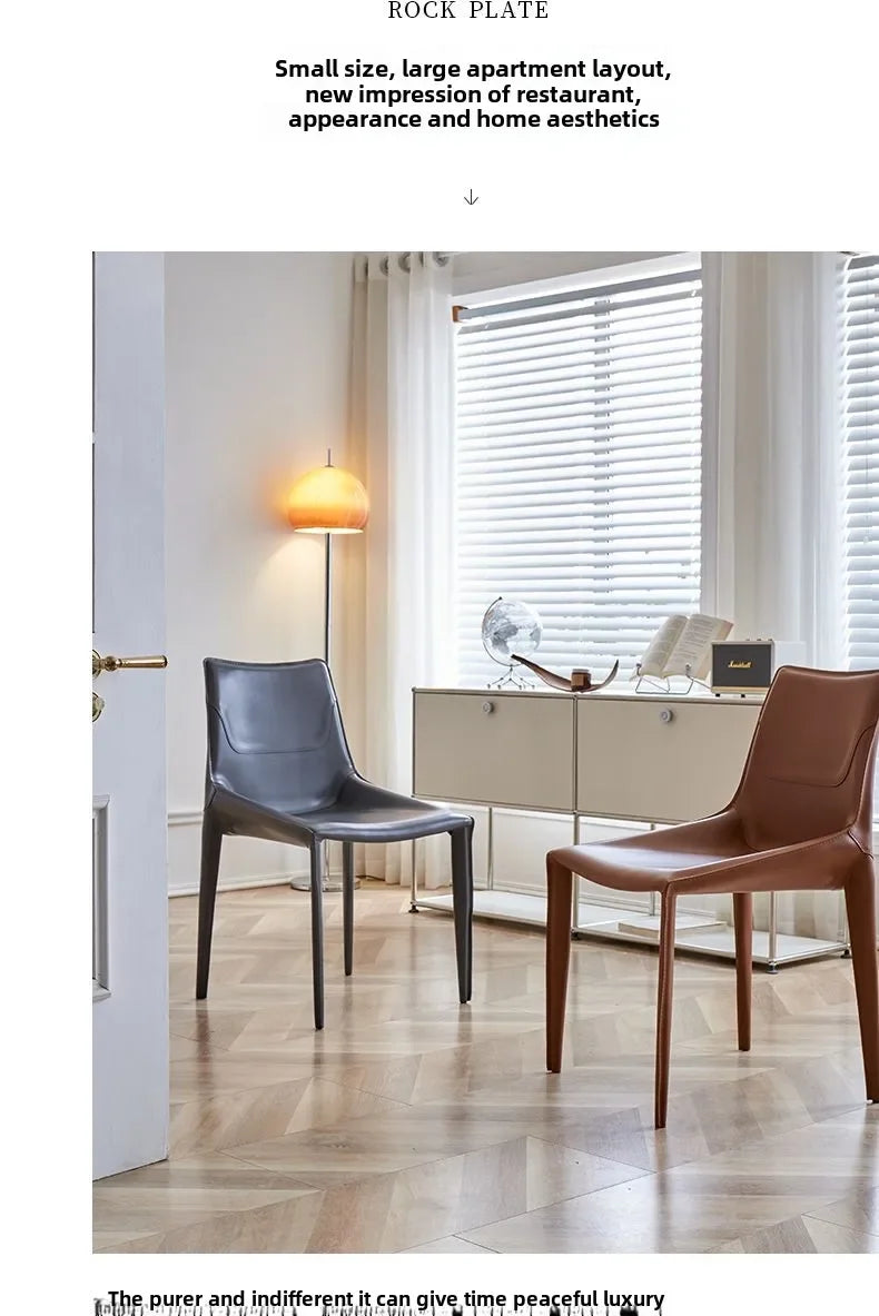 Leather Meeting Sedentary Dining Chair Luxury Backrest Comfortable Simple Dining Chair Hotel Restaurant Cadeiras Home Furniture