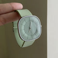Luxury-inspired Dopamine Square-Face Watches for Women Silicone Strap, Waterproof Quartz Movement Women's Watch Student Gift