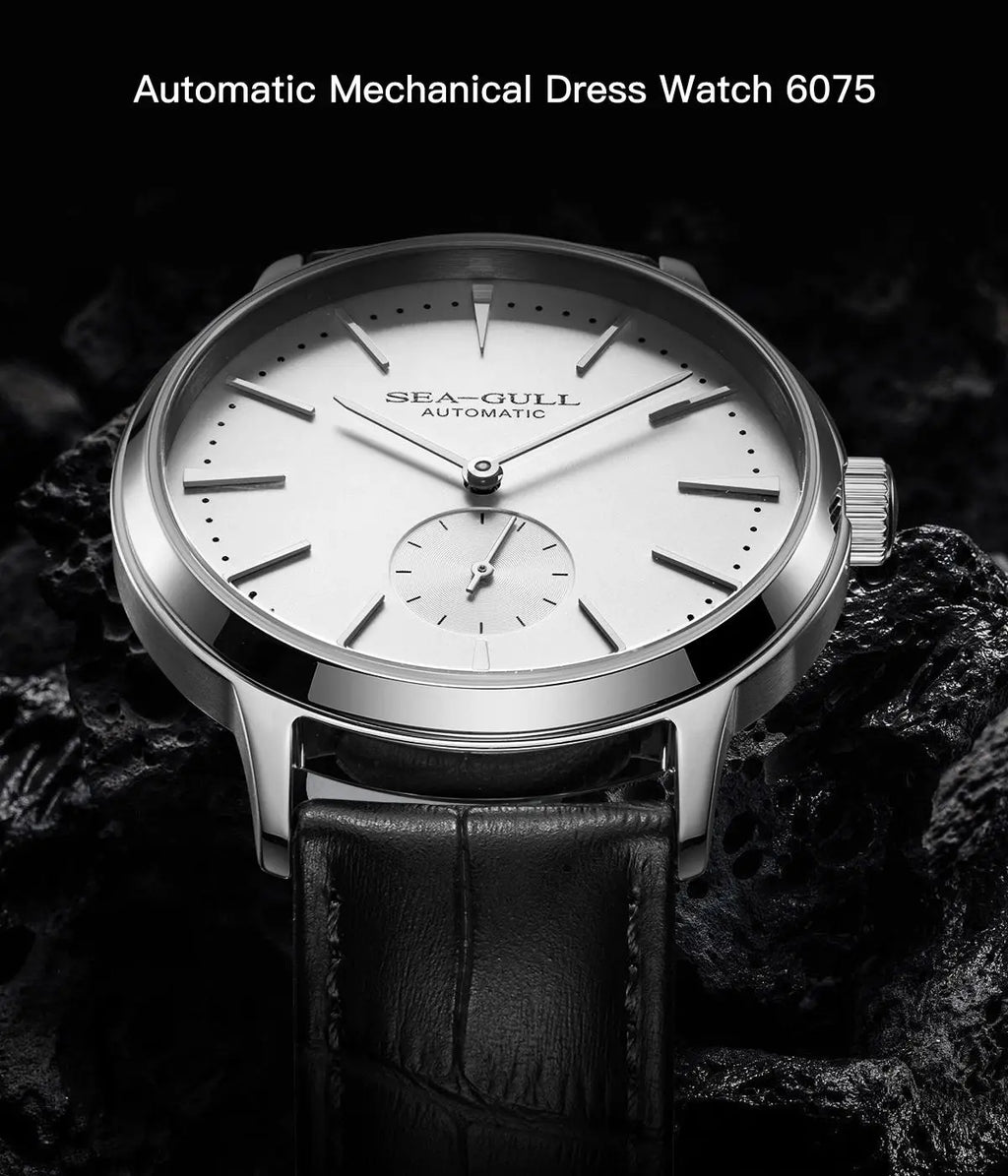 2025 Seagull Business Watch Men's Mechanical Wristwatches 50m Waterproof Leather Valentine Male Watches relogio masculino 6075