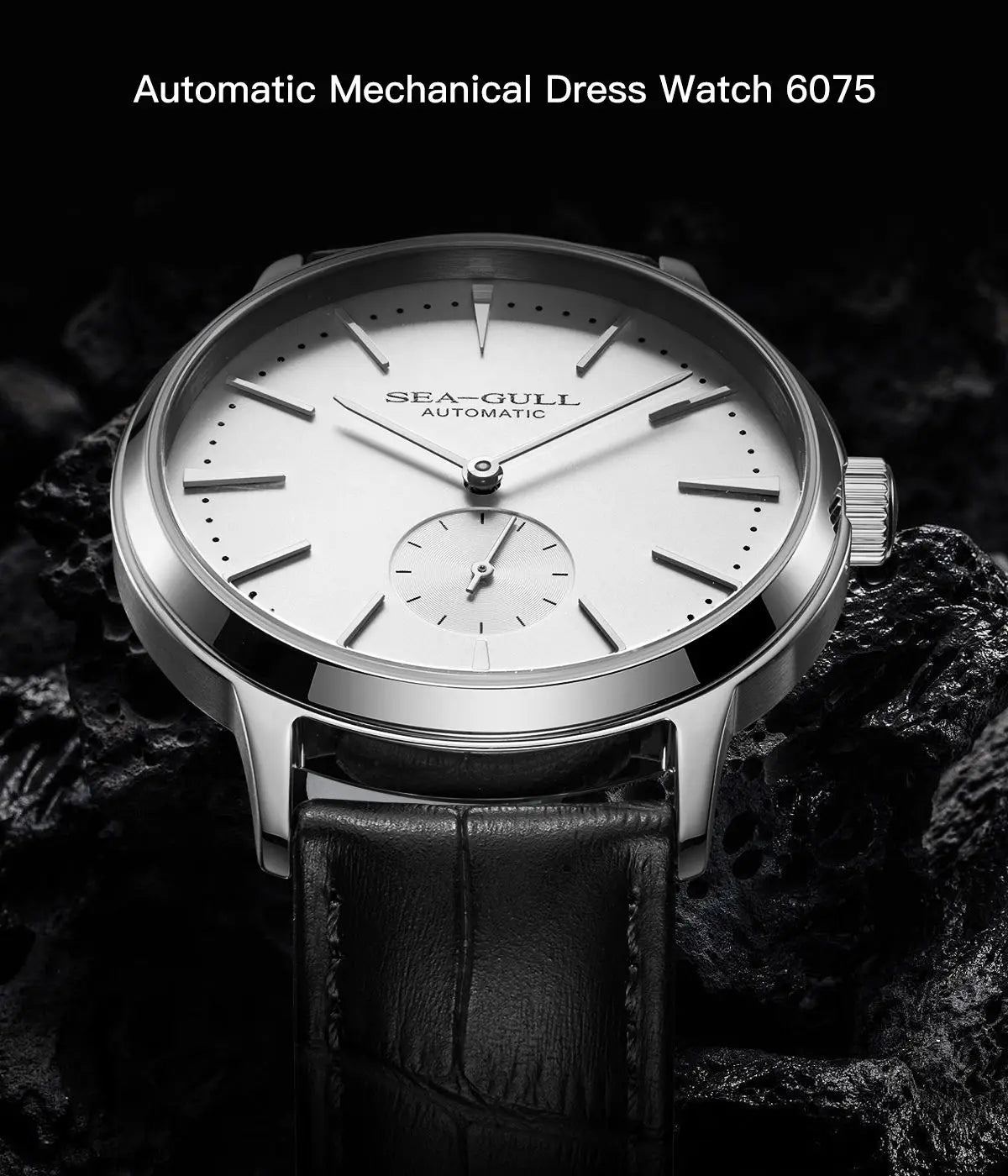2025 Seagull Business Watch Men's Mechanical Wristwatches 50m Waterproof Leather Valentine Male Watches relogio masculino 6075
