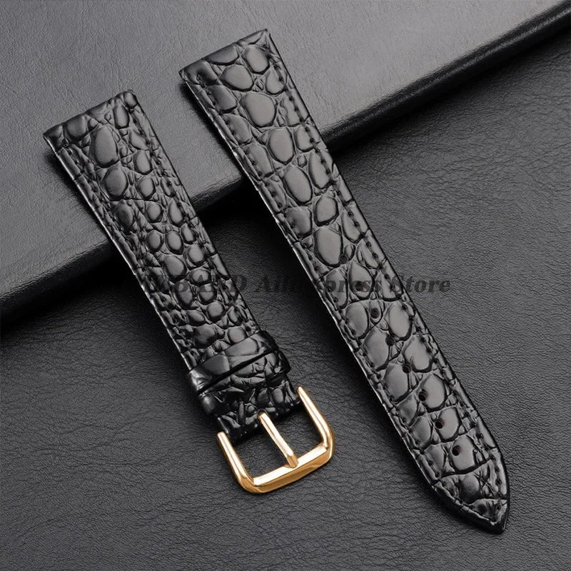 10/12/13/14/16/18/19/20/21/22mm Soft Cowhide Leather Watch Bands Crocodile Pattern Design Watch Straps Casual Business Bracelets