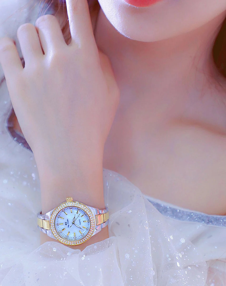 Original Brand Women's Watches Fashion Diamond Quartz Watch Luxury Classic Stainless Steel Bracelet Wristwatch Famale Hot Sale