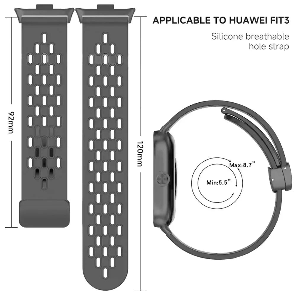 Original Silicone Strap For Huawei Watch Fit 5/4/3 Breathable Replaceable Magnetic Bracelet Band For Huawei Watch Fit 4/5 Pro
