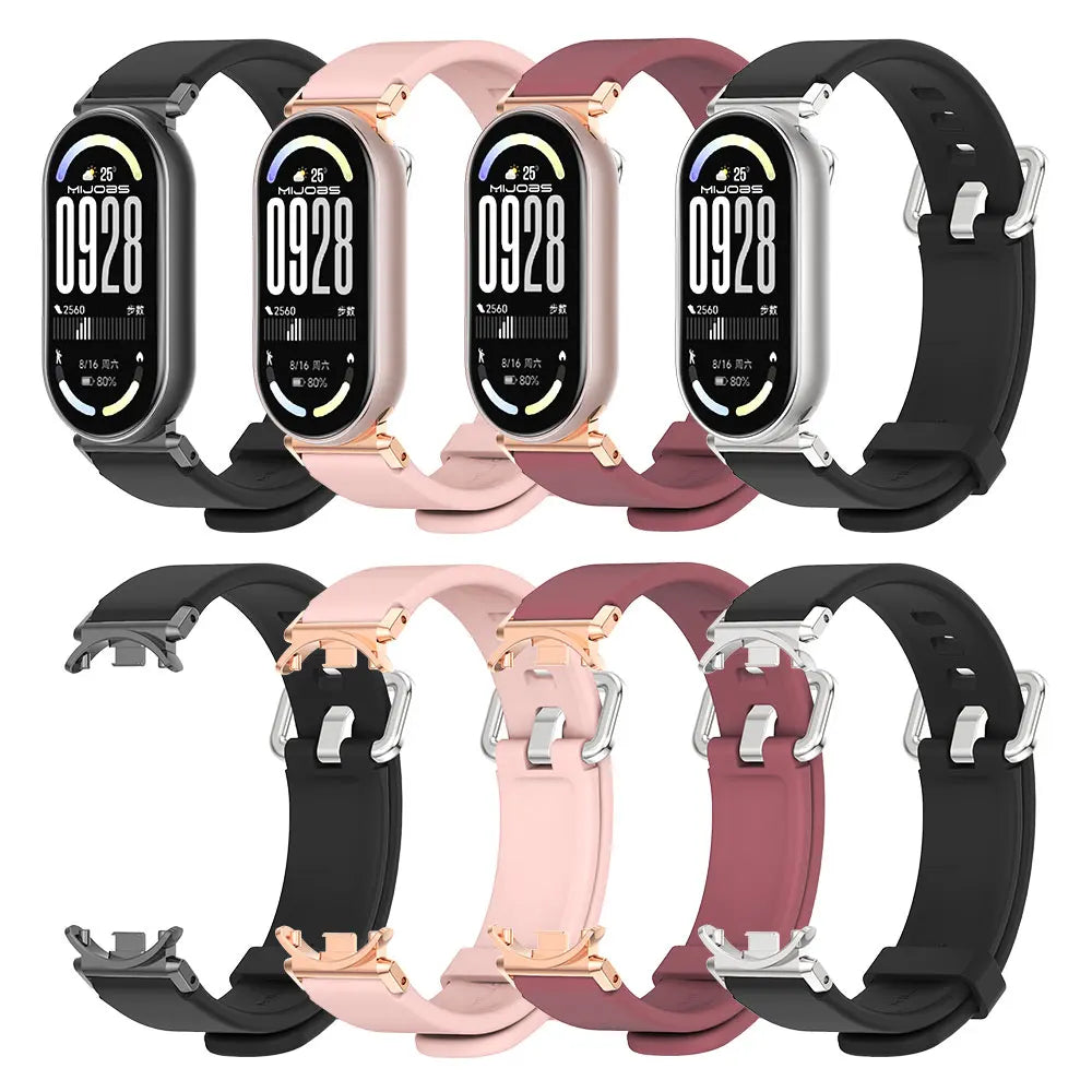 Strap for Mi Band 10 9 8 7 6 5 Watch Band for Mi Band 10 Silicone Wristband for Mi Band 9 Bracelet For Mi Band 8 Strap