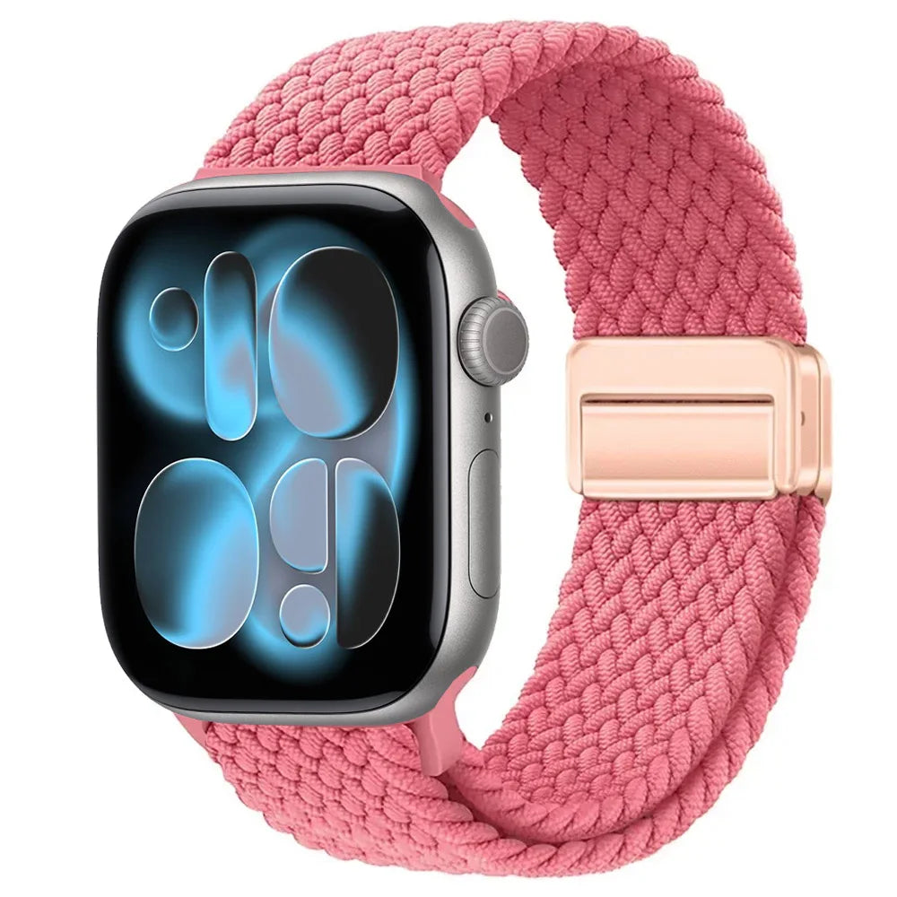 Nylon Loop Strap for Apple Watch 11 10 9 8 7 46mm 42mm 45mm 41mm Ultra 3 2 1 49mm Magnetic Braided  IWatch 6 5 4 SE3 Accessories