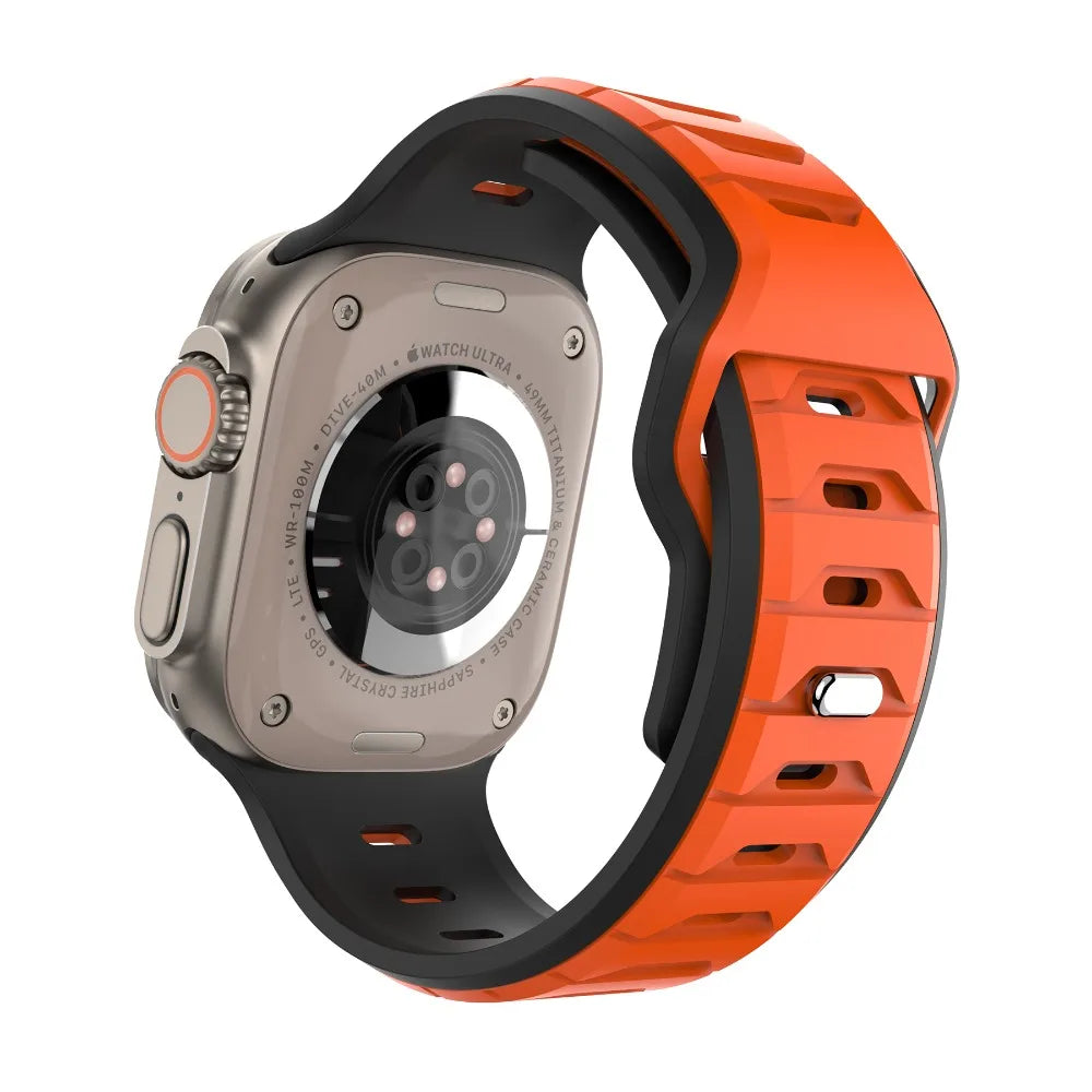 Sports Silicone Band for Apple Watch Strap 46mm 42mm 49mm 44mm 40 45mm Two-tone Watchband for iWatch 11 10 9 8 7 6 5 4 SE Ultra