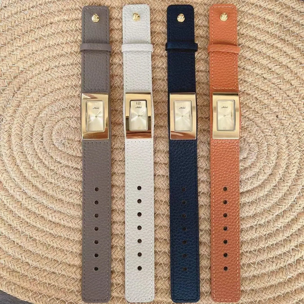 New Square Leather Strap Watch, High-Quality Leather, Versatile And Fashionable Women'S Watch, A Creative Gift For Women.