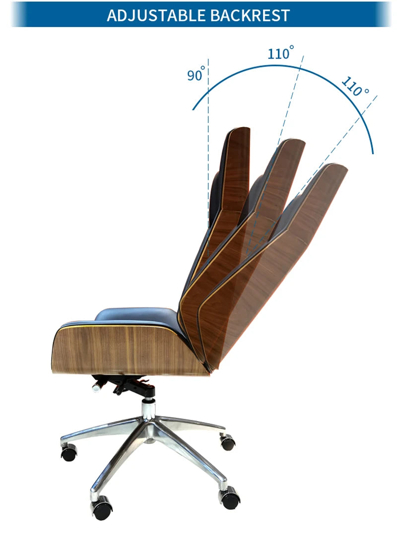 Luxury Boss Chair Leather Reclining Ergonomic Office Chairs 135° Recliner Cadeira Presidente Chaise De Bureau Ergonomique