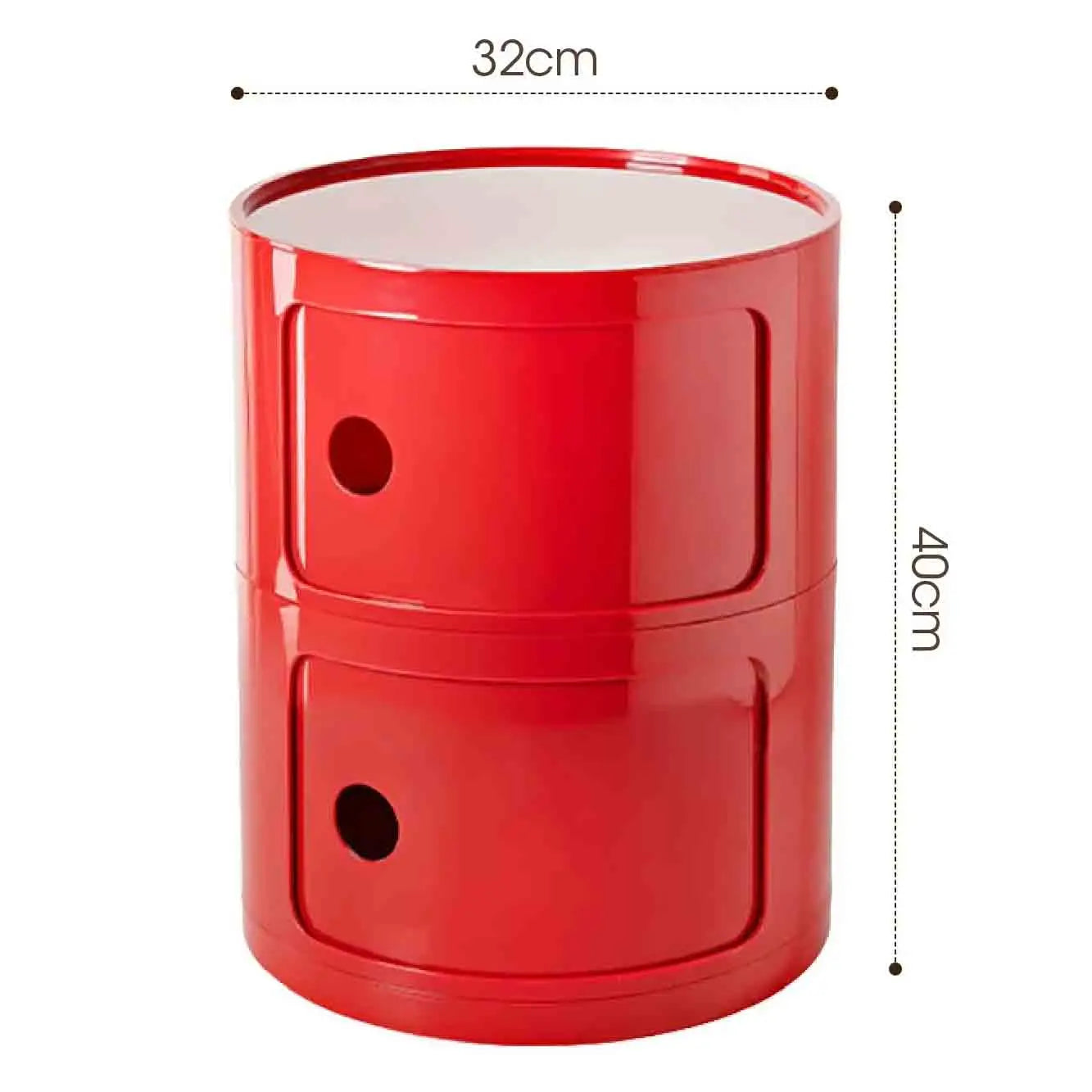 Plastic Round Bedside Nightstand with Drawers Practical Storage Box Cabinet Nightstand Chic Decor for Bedroom Living Room