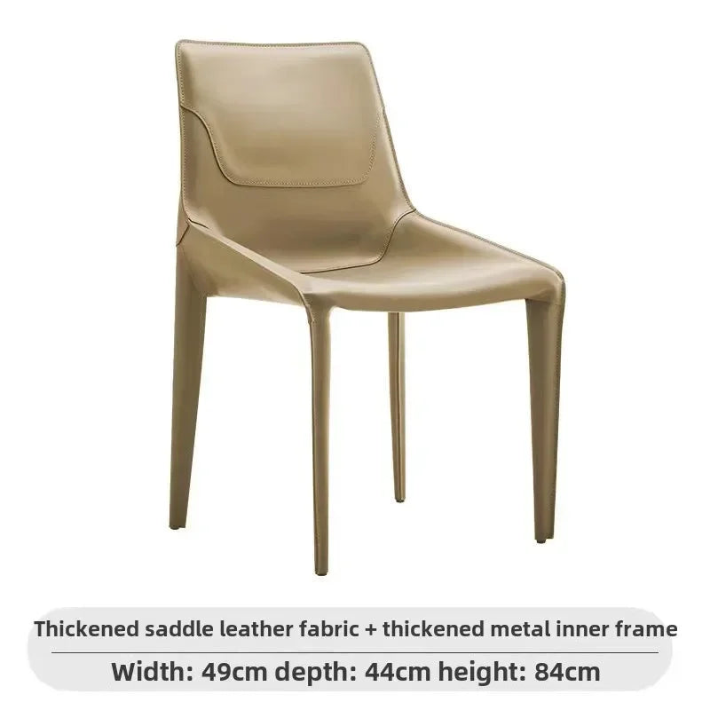 Leather Meeting Sedentary Dining Chair Luxury Backrest Comfortable Simple Dining Chair Hotel Restaurant Cadeiras Home Furniture
