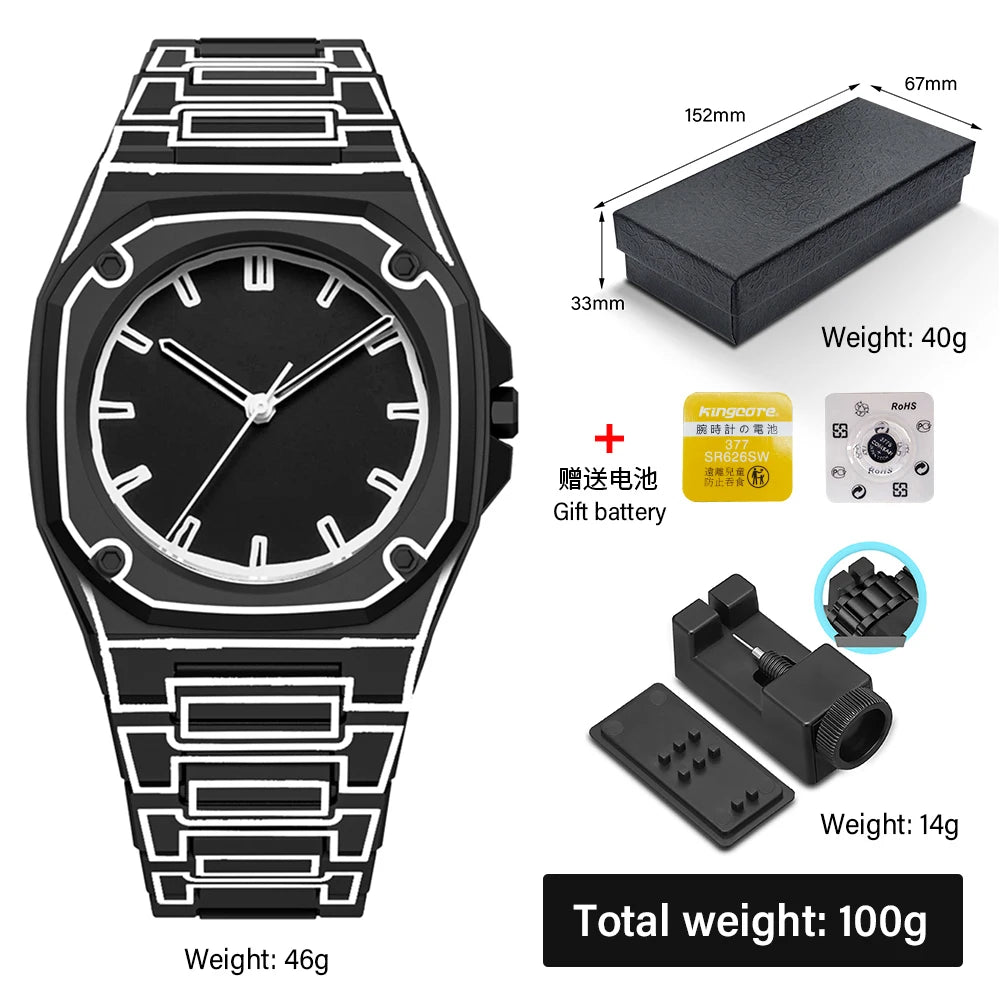New men's fashionable quartz watch lightweight and waterproof quartz movement watch simple and casual women's wrist