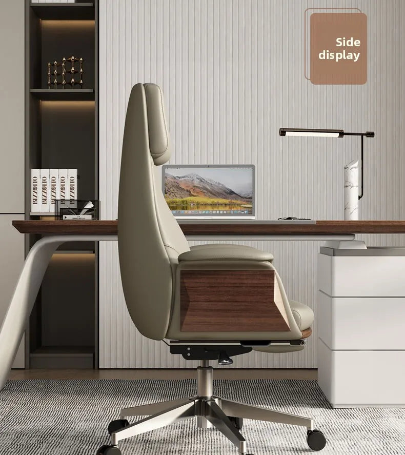 High end boss chair, genuine leather office chair, CEO computer, ergonomic, sedentary, swivel chair that can be reclined
