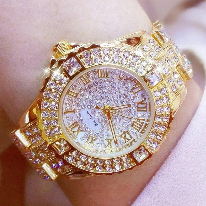 New Luxury Diamond Watch for Women Elegant Brand Quartz Steel Bracelet Watches Ladies Zircon Crystal Fashion Wristwatch Clock