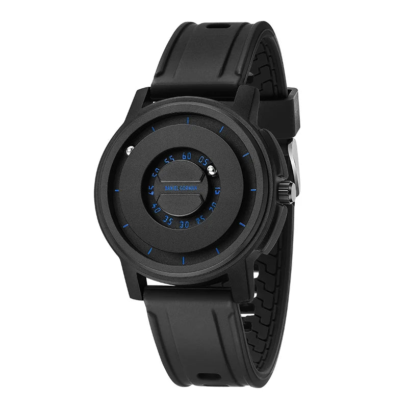 DANIEL GORMAN Fashion Silicone Watch For Men Outdoor Sports Waterproof Scrolling Pointer Magnetic Force Men's Quartz Wristwatch