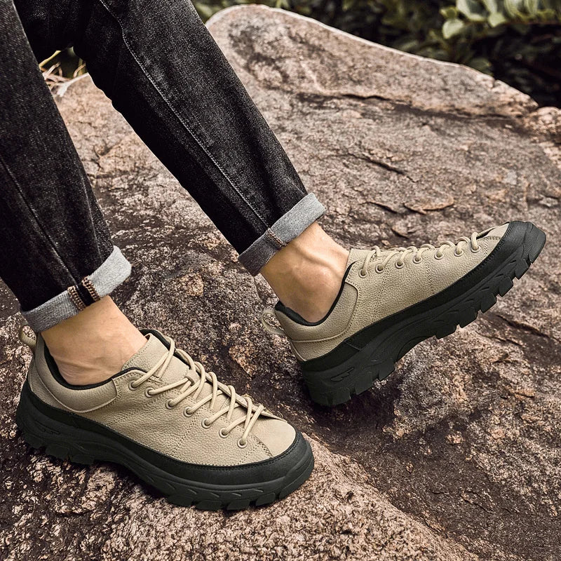 Genuine Leather Mens Sneakers Luxury Handmade Casual Shoes Fashion Designer Outdoor Walking Shoes New Male Skateboard Footwear