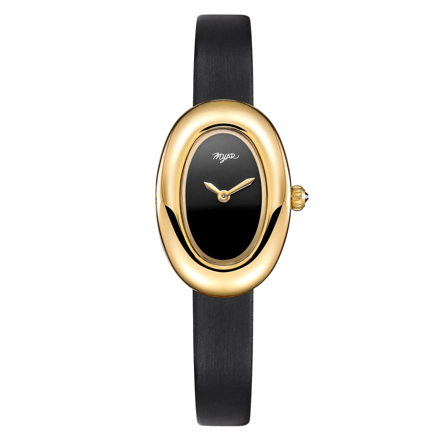 MYAR Women Watch for Girls Quartz Reloj Mujer Sliver Diamond Oval Shaped Orologio Ladies Wristwatch Simple Stainless Steel Clock