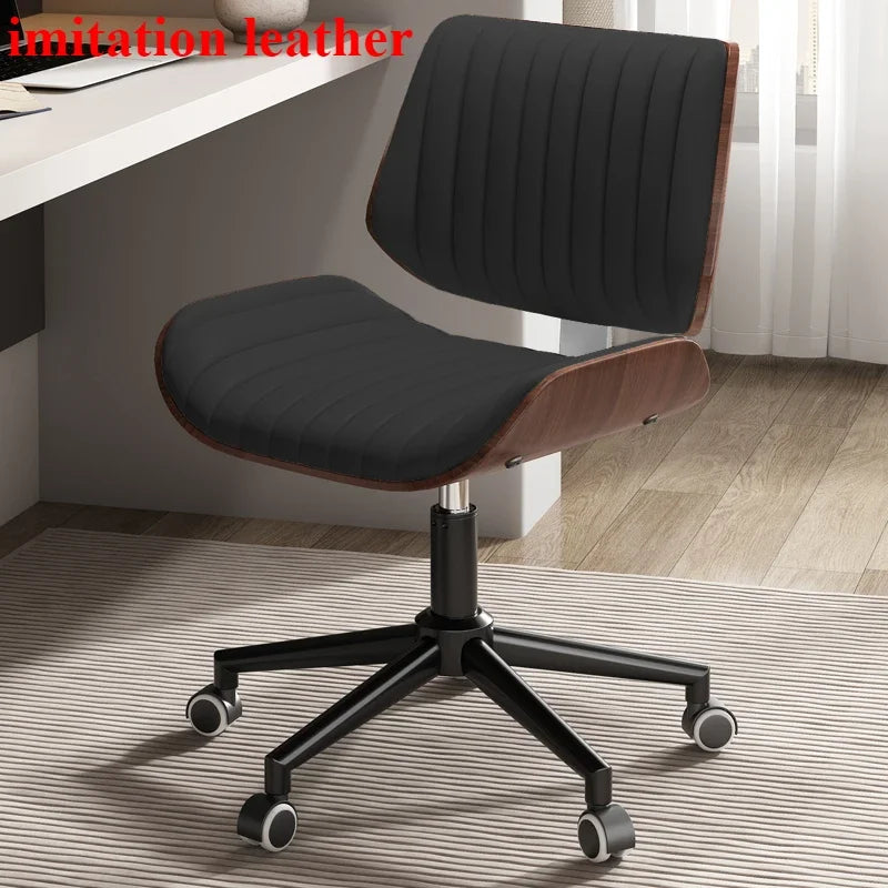 Italian Solid Wood Computer Chair, Light Luxury Office Chair, Desk Chair, Genuine Leather Material, High Quality, Designer Style